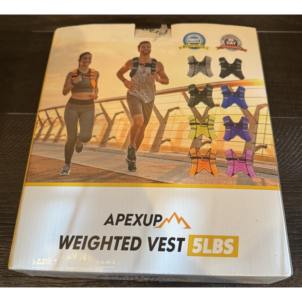 New ApexUp 5 Pound Weighted Purple Vest Exercise